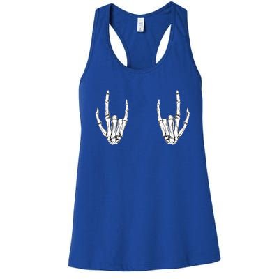 Halloween Skeleton Rocker Hands Cool Gift Graphic Costume Gift Women's Racerback Tank