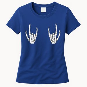 Halloween Skeleton Rocker Hands Cool Gift Graphic Costume Gift Women's T-Shirt