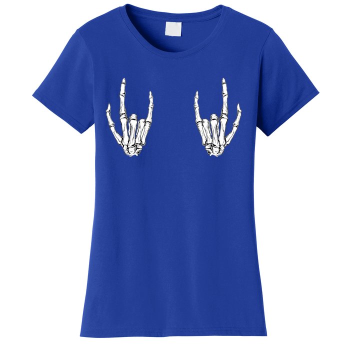 Halloween Skeleton Rocker Hands Cool Gift Graphic Costume Gift Women's T-Shirt