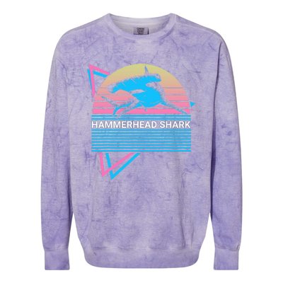 Hammerhead Shark Retro Colorblast Crewneck Sweatshirt