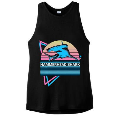 Hammerhead Shark Retro Ladies PosiCharge Tri-Blend Wicking Tank