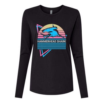 Hammerhead Shark Retro Womens Cotton Relaxed Long Sleeve T-Shirt