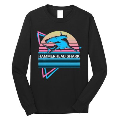 Hammerhead Shark Retro Long Sleeve Shirt