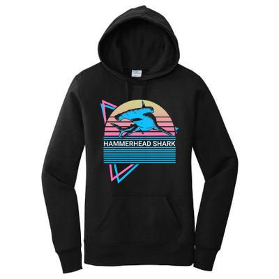 Hammerhead Shark Retro Women's Pullover Hoodie