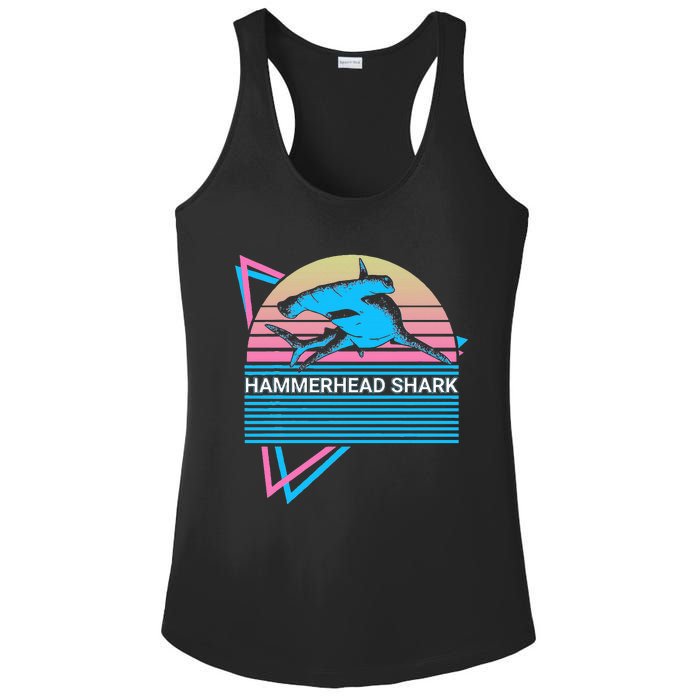 Hammerhead Shark Retro Ladies PosiCharge Competitor Racerback Tank