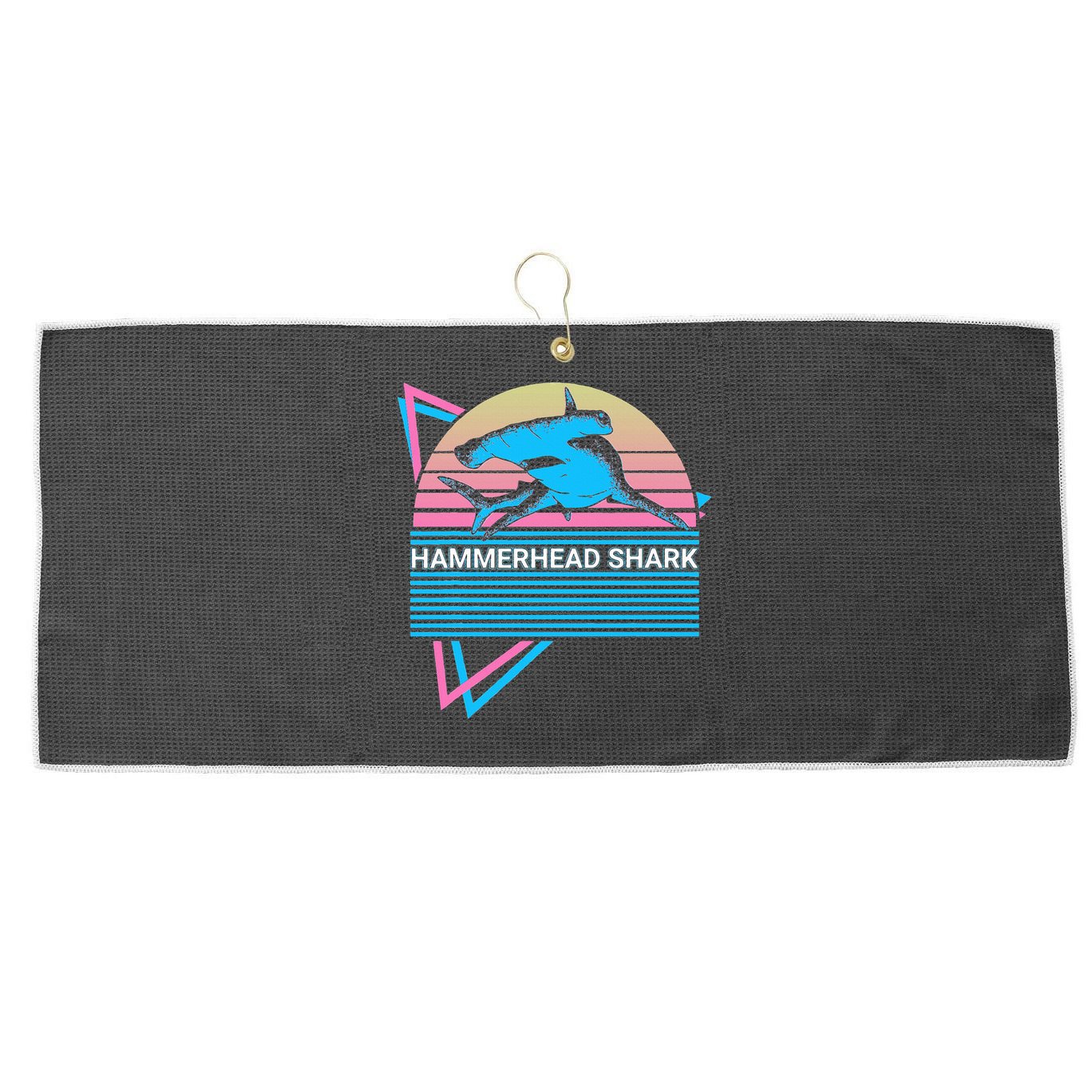 Hammerhead Shark Retro Large Microfiber Waffle Golf Towel
