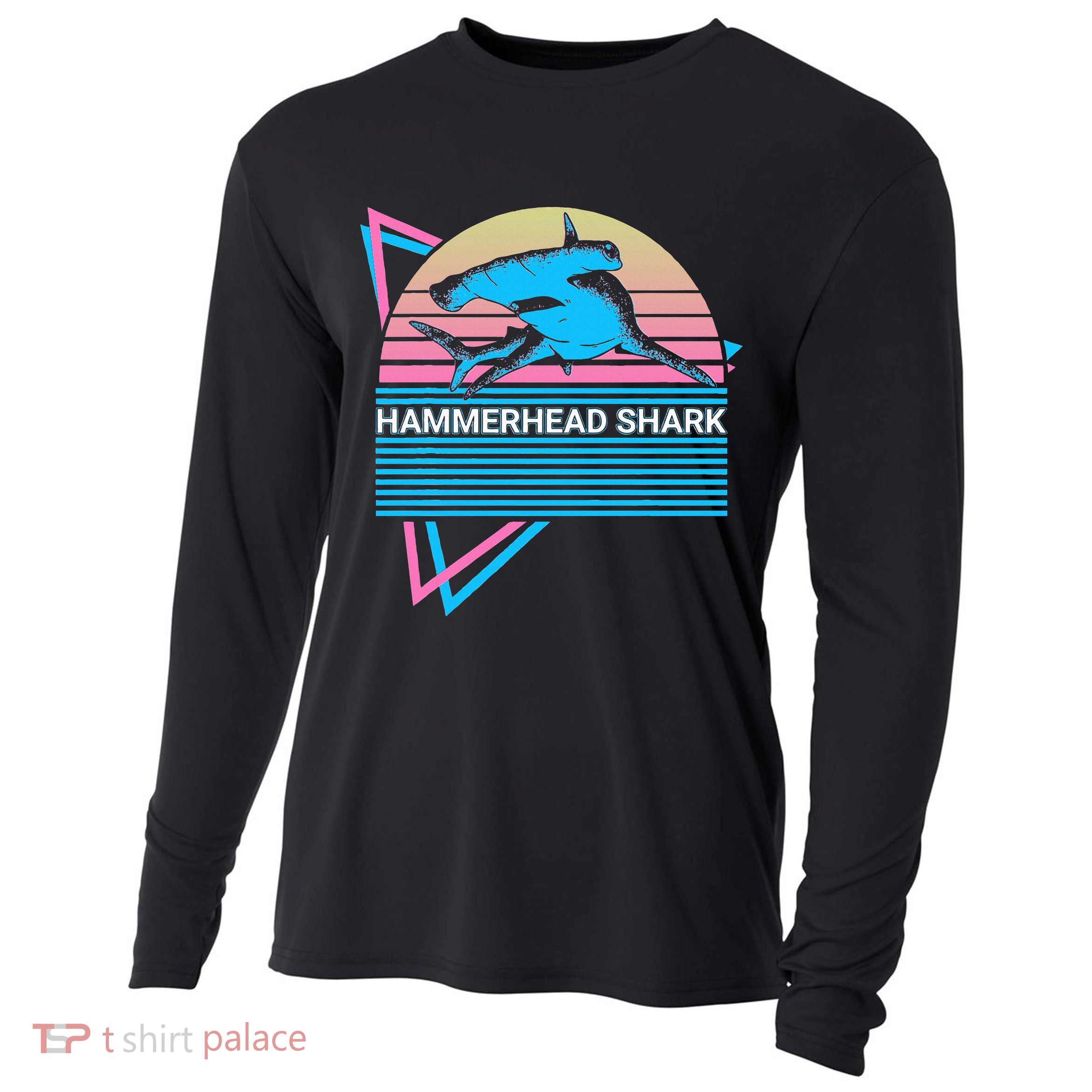 Hammerhead Shark Retro Cooling Performance Long Sleeve Crew