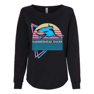 Hammerhead Shark Retro Womens California Wash Sweatshirt