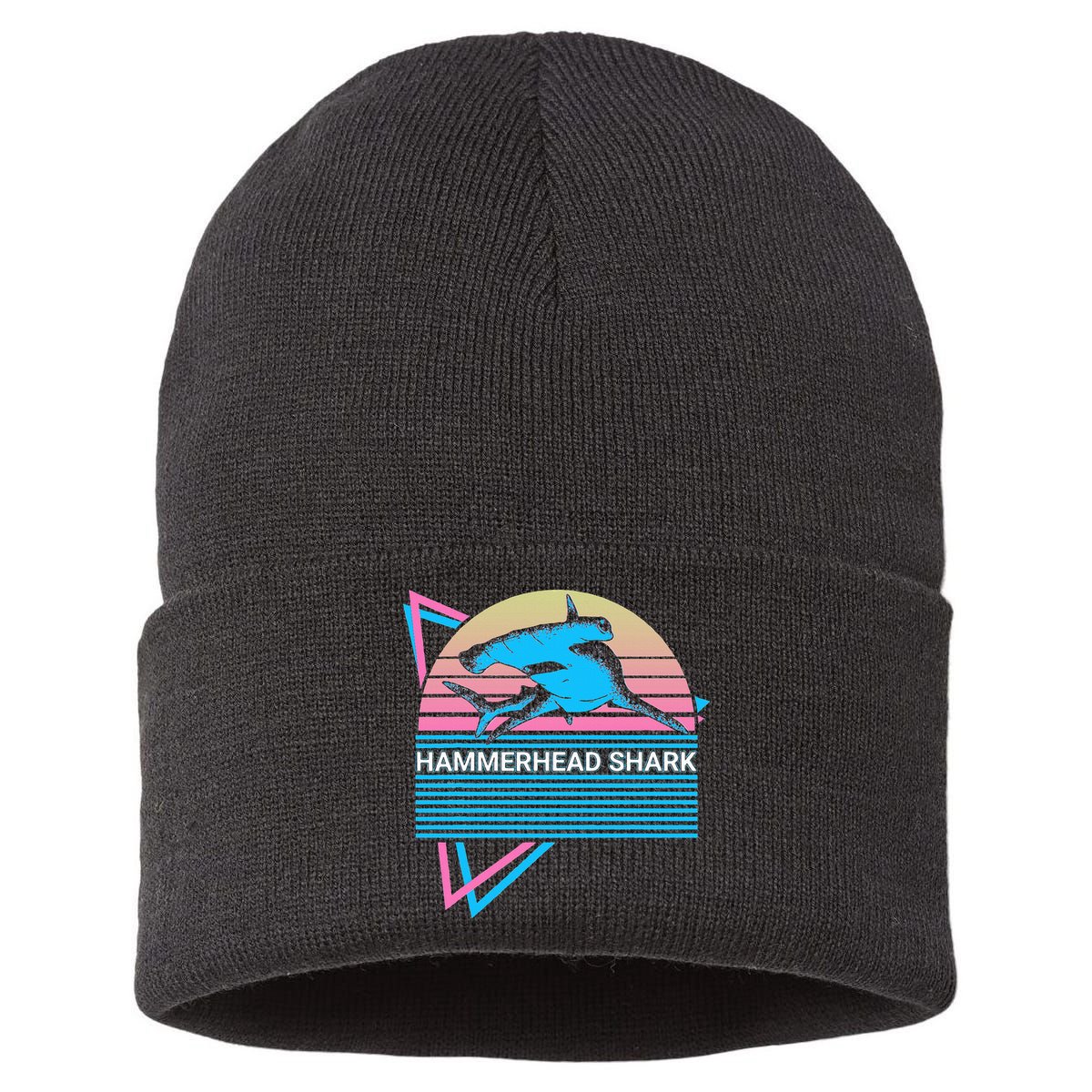 Hammerhead Shark Retro Sustainable Knit Beanie