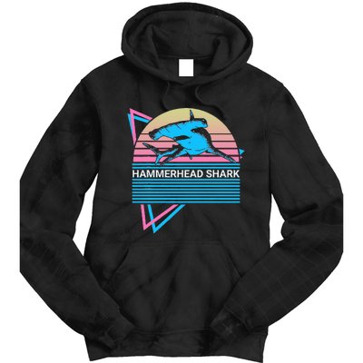 Hammerhead Shark Retro Tie Dye Hoodie