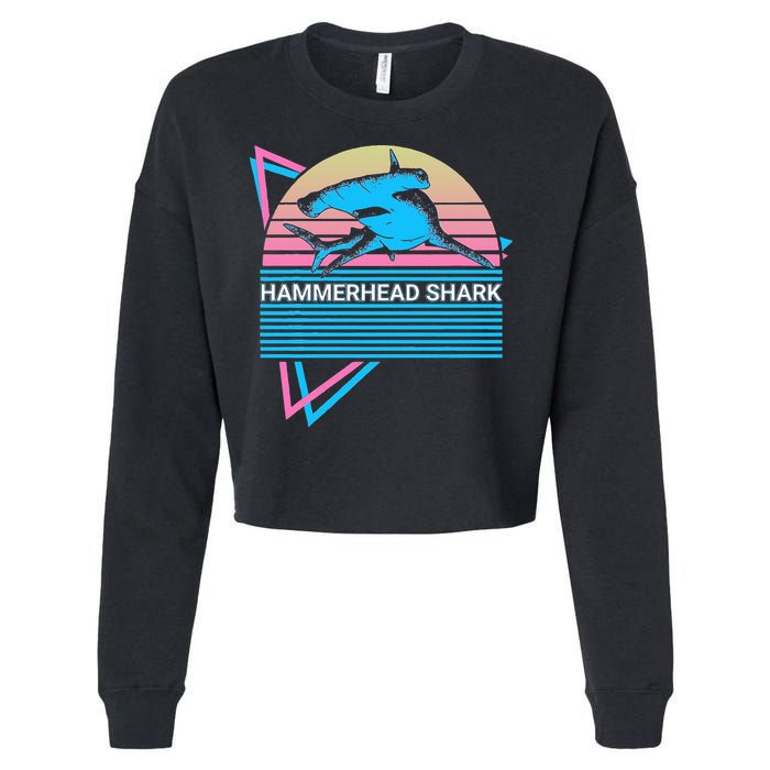 Hammerhead Shark Retro Cropped Pullover Crew