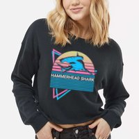 Hammerhead Shark Retro Cropped Pullover Crew