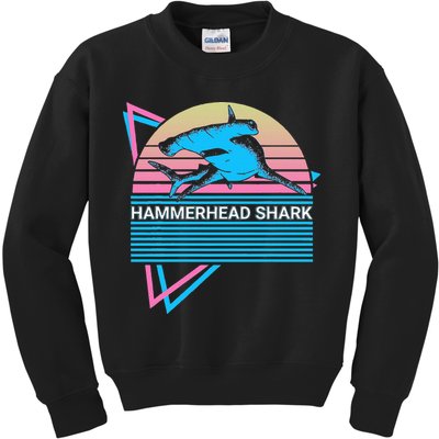 Hammerhead Shark Retro Kids Sweatshirt