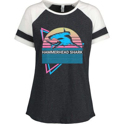 Hammerhead Shark Retro Enza Ladies Jersey Colorblock Tee