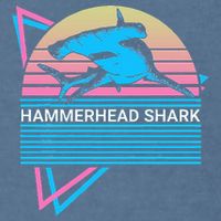 Hammerhead Shark Retro Garment-Dyed Sweatshirt