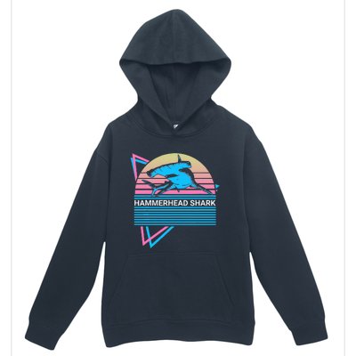 Hammerhead Shark Retro Urban Pullover Hoodie