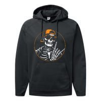 Halloween Skeleton Rock Hand Rocker &  Rock Music Performance Fleece Hoodie