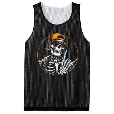 Halloween Skeleton Rock Hand Rocker &  Rock Music Mesh Reversible Basketball Jersey Tank