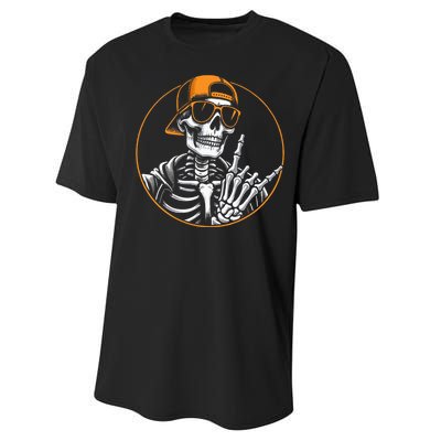 Halloween Skeleton Rock Hand Rocker &  Rock Music Performance Sprint T-Shirt