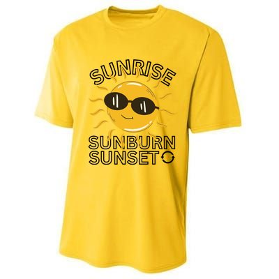 Happy Sun Sunrise Sunburn Sunset Repeat Cool Gift Performance Sprint T-Shirt