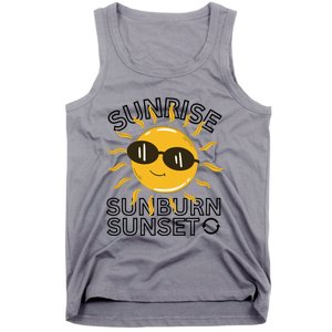 Happy Sun Sunrise Sunburn Sunset Repeat Cool Gift Tank Top