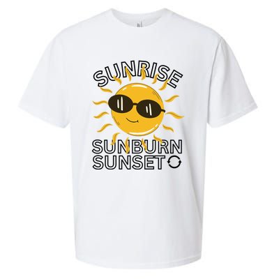 Happy Sun Sunrise Sunburn Sunset Repeat Cool Gift Sueded Cloud Jersey T-Shirt