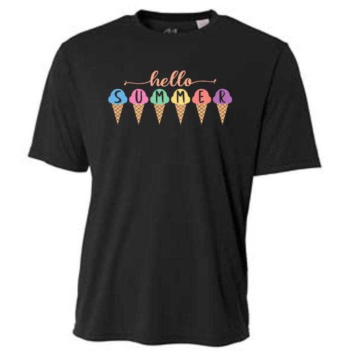 Hello Summer Summer Ice Cream Hello Summer Cooling Performance Crew T-Shirt