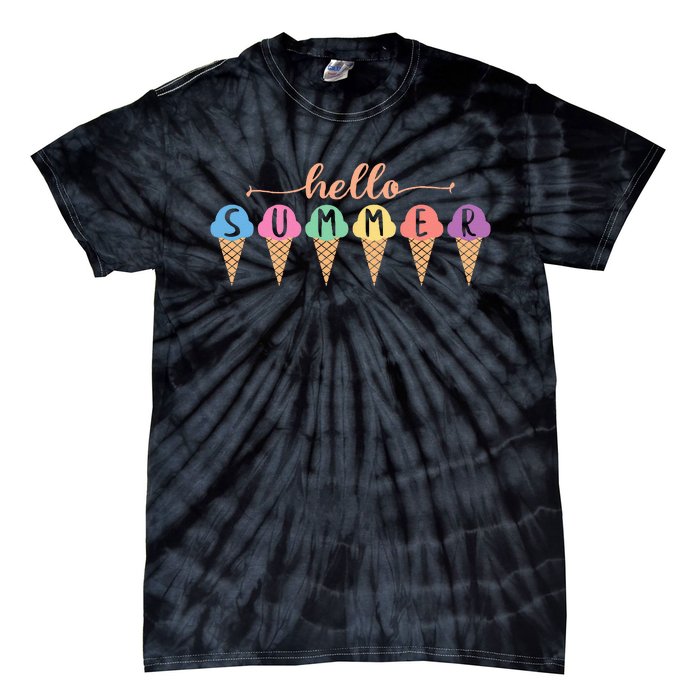 Hello Summer Summer Ice Cream Hello Summer Tie-Dye T-Shirt