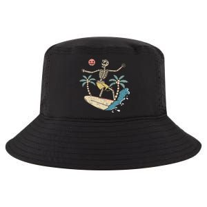 Hawaii Surfer Skeleton Halloween Beach Scary Spooky Surfers Cool Comfort Performance Bucket Hat