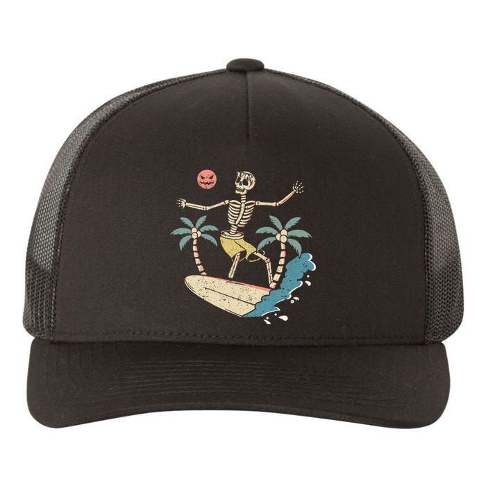 Hawaii Surfer Skeleton Halloween Beach Scary Spooky Surfers Yupoong Adult 5-Panel Trucker Hat