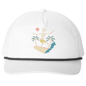 Hawaii Surfer Skeleton Halloween Beach Scary Spooky Surfers Snapback Five-Panel Rope Hat