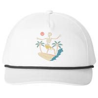 Hawaii Surfer Skeleton Halloween Beach Scary Spooky Surfers Snapback Five-Panel Rope Hat