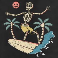 Hawaii Surfer Skeleton Halloween Beach Scary Spooky Surfers Adult Drive Performance Visor