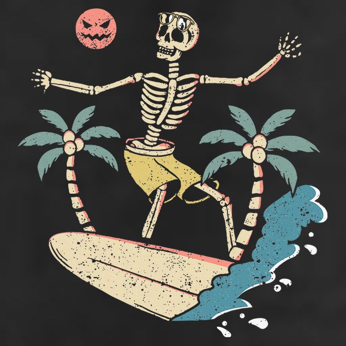 Hawaii Surfer Skeleton Halloween Beach Scary Spooky Surfers Adult Drive Performance Visor