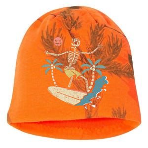 Hawaii Surfer Skeleton Halloween Beach Scary Spooky Surfers Kati - Camo Knit Beanie