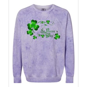 Happy St Saint Patrick's Day Green Cool Irish Shamrock Colorblast Crewneck Sweatshirt