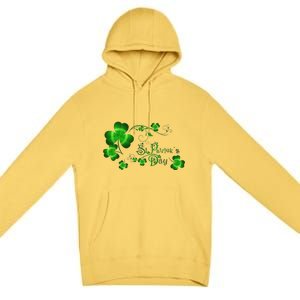 Happy St Saint Patrick's Day Green Cool Irish Shamrock Premium Pullover Hoodie