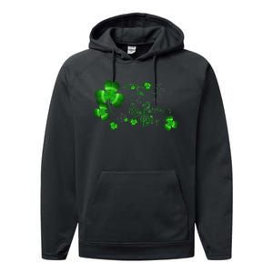 Happy St Saint Patrick's Day Green Cool Irish Shamrock Performance Fleece Hoodie