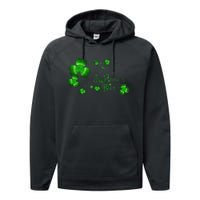 Happy St Saint Patrick's Day Green Cool Irish Shamrock Performance Fleece Hoodie