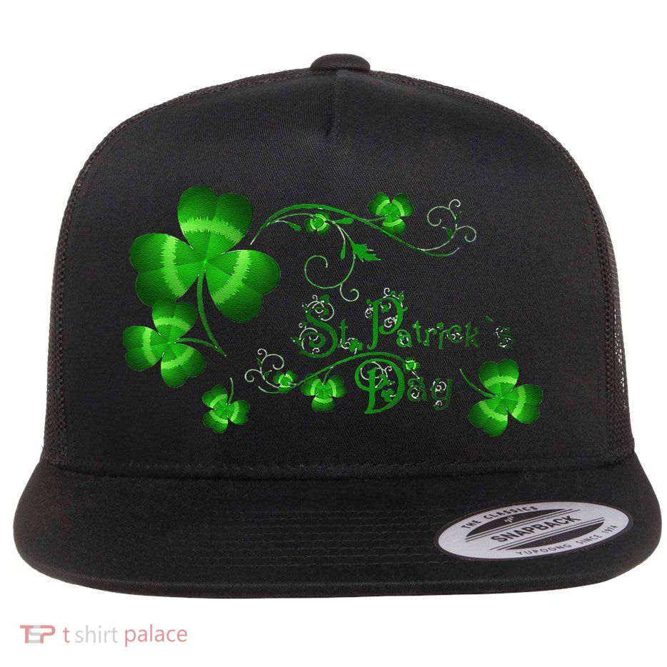 Happy St Saint Patrick's Day Green Cool Irish Shamrock Flatbill Hat