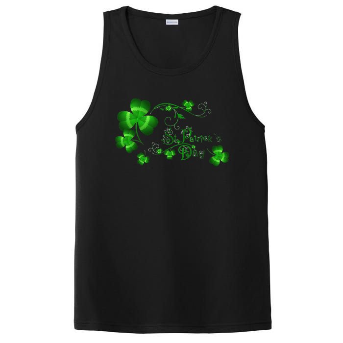 Happy St Saint Patrick's Day Green Cool Irish Shamrock PosiCharge Competitor Tank