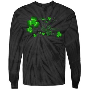 Happy St Saint Patrick's Day Green Cool Irish Shamrock Tie-Dye Long Sleeve Shirt