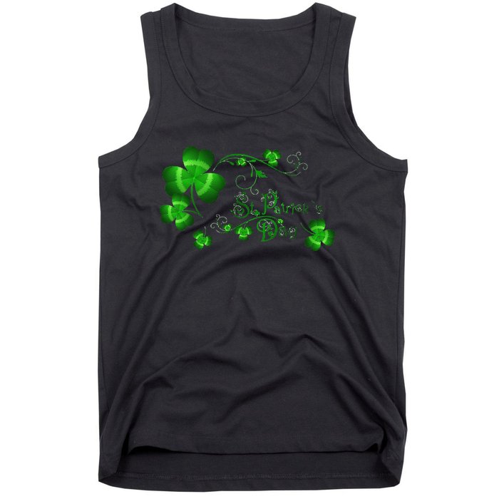 Happy St Saint Patrick's Day Green Cool Irish Shamrock Tank Top