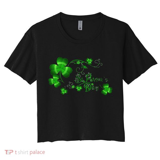 Happy St Saint Patrick's Day Green Cool Irish Shamrock Crop Top