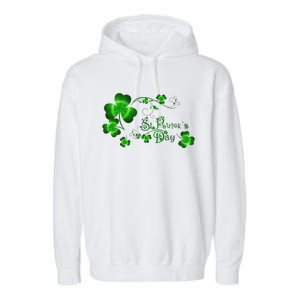 Happy St Saint Patrick's Day Green Cool Irish Shamrock Garment-Dyed Fleece Hoodie