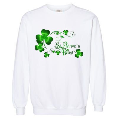 Happy St Saint Patrick's Day Green Cool Irish Shamrock Garment-Dyed Sweatshirt