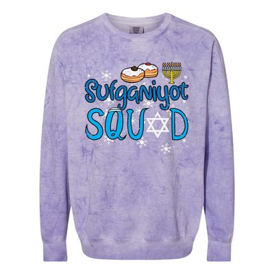 Hanukkah Sufganiyot Squad Chanukah Match Jew Colorblast Crewneck Sweatshirt