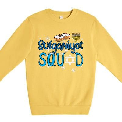 Hanukkah Sufganiyot Squad Chanukah Match Jew Premium Crewneck Sweatshirt