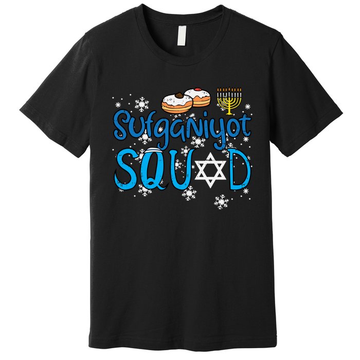 Hanukkah Sufganiyot Squad Chanukah Match Jew Premium T-Shirt