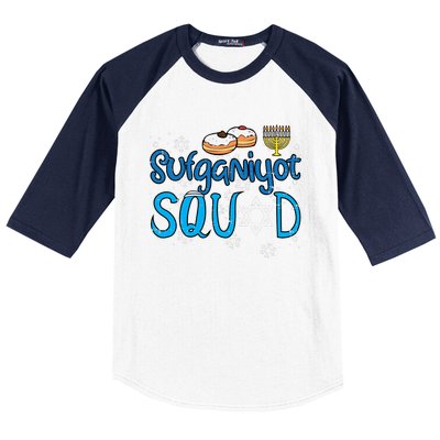 Hanukkah Sufganiyot Squad Chanukah Match Jew Baseball Sleeve Shirt